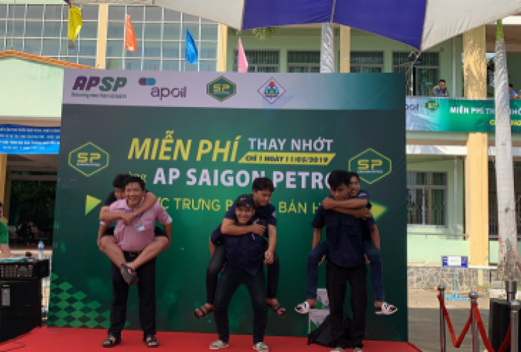 MIỄN PHÍ THAY NHỚT CÙNG AP SAIGON PETRO TẠI TRƯỜNG CAO ĐẲNG NGHỀ CẦN THƠ